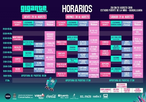 Horarios Gigante 2019
